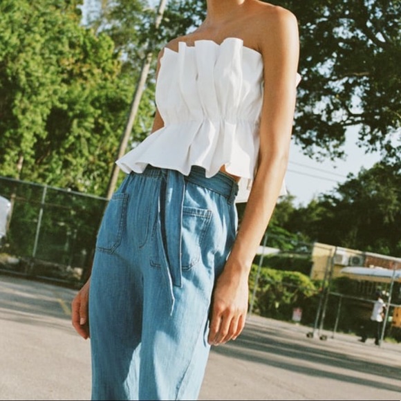 Zara | Tops | Zara Pleated Crop Top | Poshmark